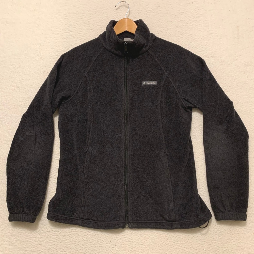 Columbia Benton Springs Full Zip Fleece Jacket Womens L Gorpcore Hiking Black